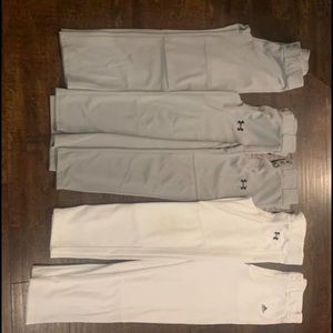 Lot of 5. Under Armour youth baseball pants